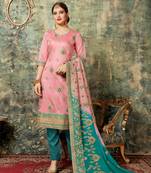 Pink embroidered chanderi salwar