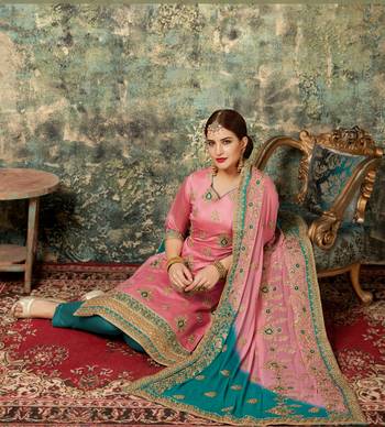 Pink embroidered chanderi salwar 3