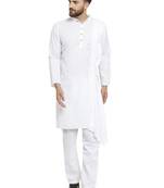 White Plain  Linen Kurta Pajama