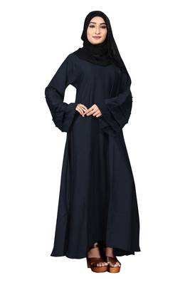 Justkartit Beads Work Casual Wear Fashionable Nida Abaya Burkha With Chiffon Hijab 1