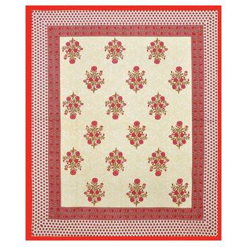 Jaipuri Hand Block Printed Traditional 200TC Cotton Double Bedsheet with 2 Pillow Covers 3