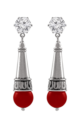 Silver agate danglers-drops 1