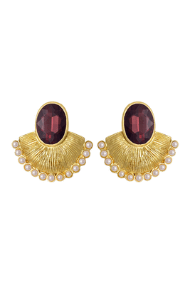 Gold crystal chandbali 1