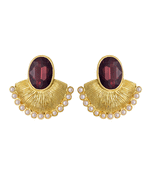 Gold crystal chandbali