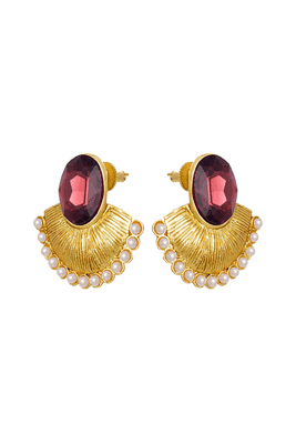 Gold crystal chandbali 3