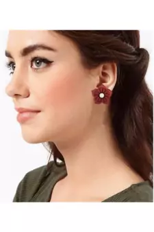 Red diamond studs