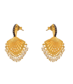 Gold pearl danglers-drops