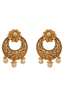 Gold pearl danglers-drops 1