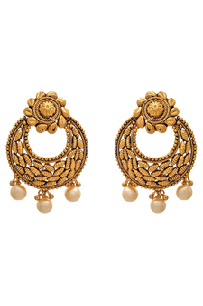 Gold pearl danglers-drops