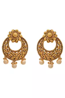 Gold pearl danglers-drops