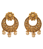 Gold pearl danglers-drops