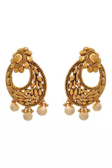 Gold pearl danglers-drops