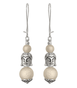 Silver pearl danglers-drops