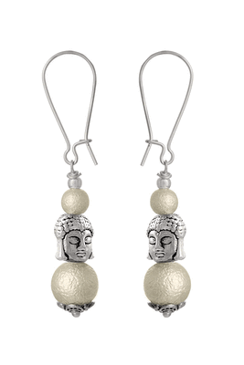 Silver pearl danglers-drops 2