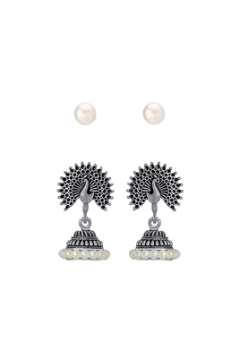 Silver pearl jhumkas 1