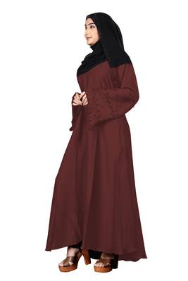 Justkartit Beads Work Occasion Wear Nida Burkha Abaya With Chiffon Dupatta 2