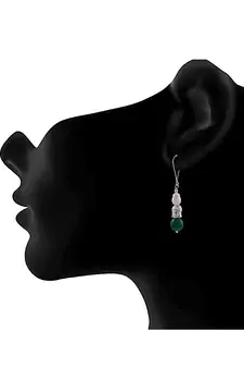 Silver agate danglers-drops