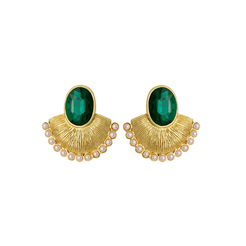 Green crystal chandbali 1