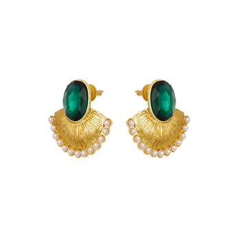 Green crystal chandbali 3