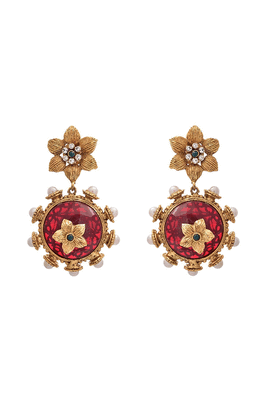 Gold pearl danglers-drops 1