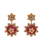 Gold pearl danglers-drops