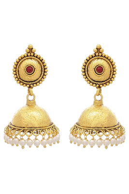 Red pearl jhumkas 1