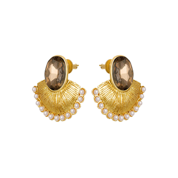 Gold crystal chandbali 3