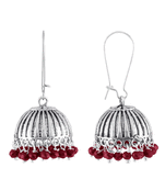 Silver pearl jhumkas