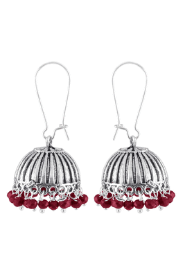 Silver pearl jhumkas 4