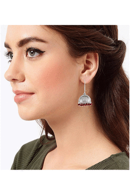 Silver pearl jhumkas 5