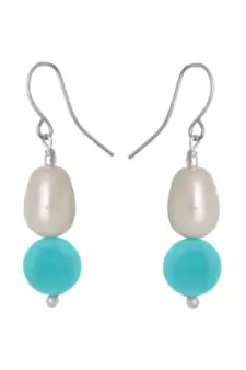 Silver agate danglers-drops