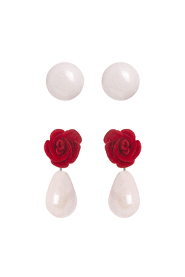 Silver pearl studs 1