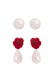 Silver pearl studs