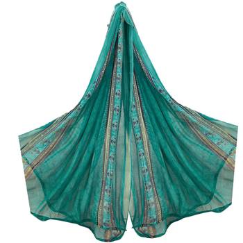 Green floral print synthetic unstitched salwar with dupatta 4