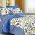 Blue & White Cotton King Size Double Bedsheet with Pillow Cover