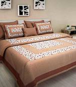 Multicolor Cotton King Size Double Bedsheet with Pillow Cover