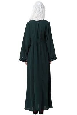 Casual Abaya With Floral Design At Chest 5