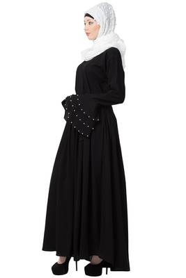 A-Line Nida Abaya With Bell Sleeves 3