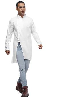 White Plain Cotton Men Kurtas