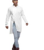 White Plain Cotton Men Kurtas