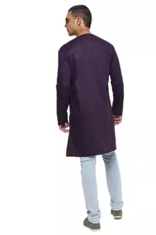 Purple Plain Cotton Men Kurtas