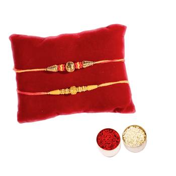 Designer Rakhi Combo of 2 Rakhi :: Roli Tika 1