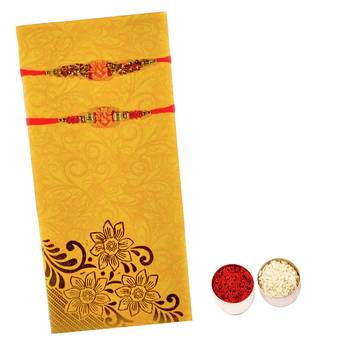 Beautiful Set of 2 Ganesha Rakhi :: Roli Tika for Brother 1