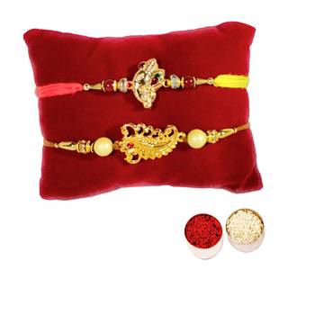 Combo of 2 Beautiful Ethnic Rakhi :: Roli Tika 1
