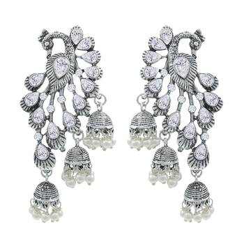 Saizen Wedding Traditional Moti Jhumka Earrings Alloy Drops & Danglers 1