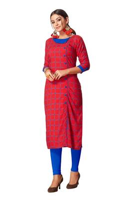 Red printed rayon kurtas-and-kurtis 1