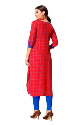 Red printed rayon kurtas-and-kurtis 2