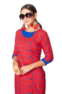 Red printed rayon kurtas-and-kurtis 4