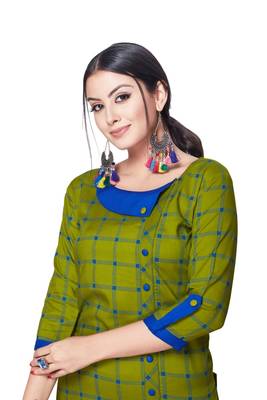 Light-green printed rayon kurtas-and-kurtis 3