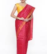 CLASSICATE From The House Of The Chennai Silks Red Dharmavaram Silk With Running Blouse